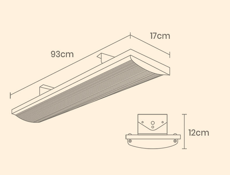 Bio-Design 1800W Outdoor Strip Heater Electric Radiant Slimline Panel - image6