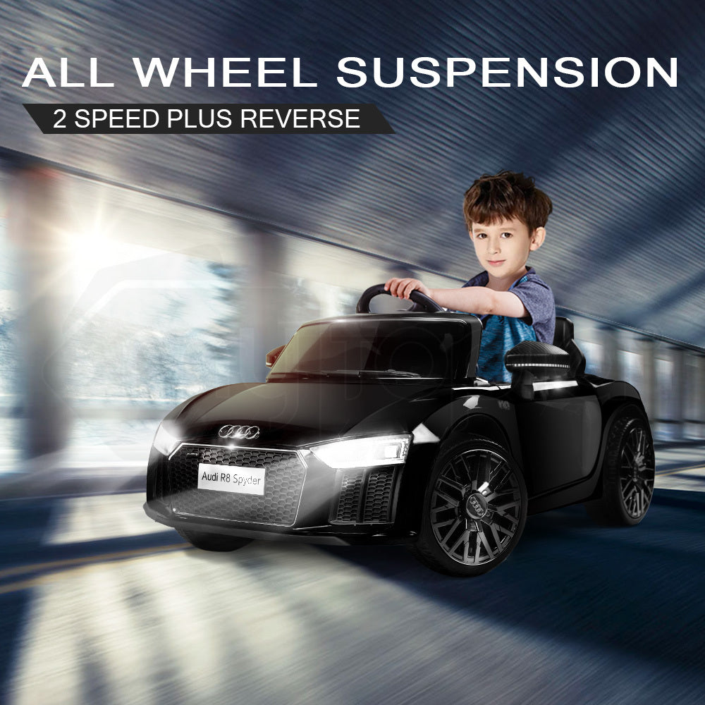 LICENSED AUDI R8 Kids Ride On Car Toy Spyder Electric Remote Control Black 12V - image3