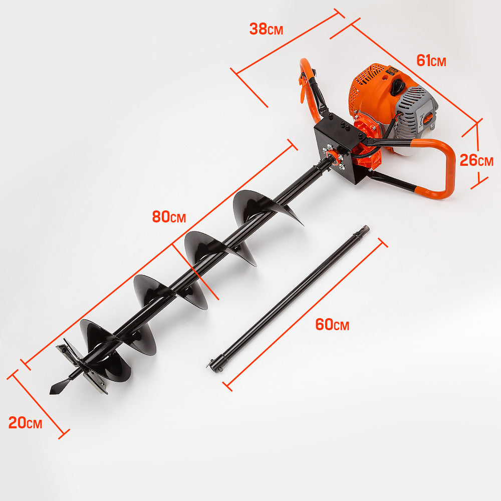 Baumr-AG Post Hole Digger 62CC Posthole Earth Auger Fence Borer Petrol Drill Bit - image6