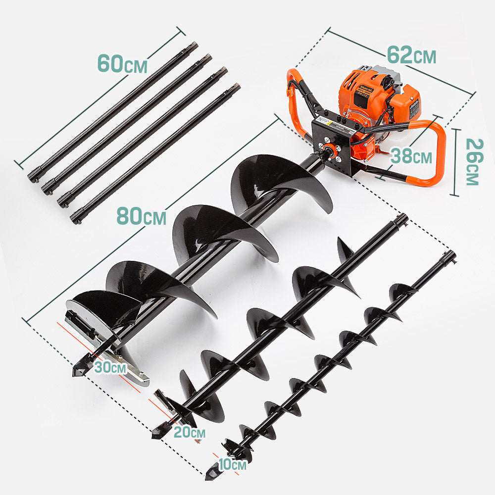 Baumr-AG Post Hole Digger 88CC Posthole Earth Auger Fence Borer Petrol Drill Bit - image6