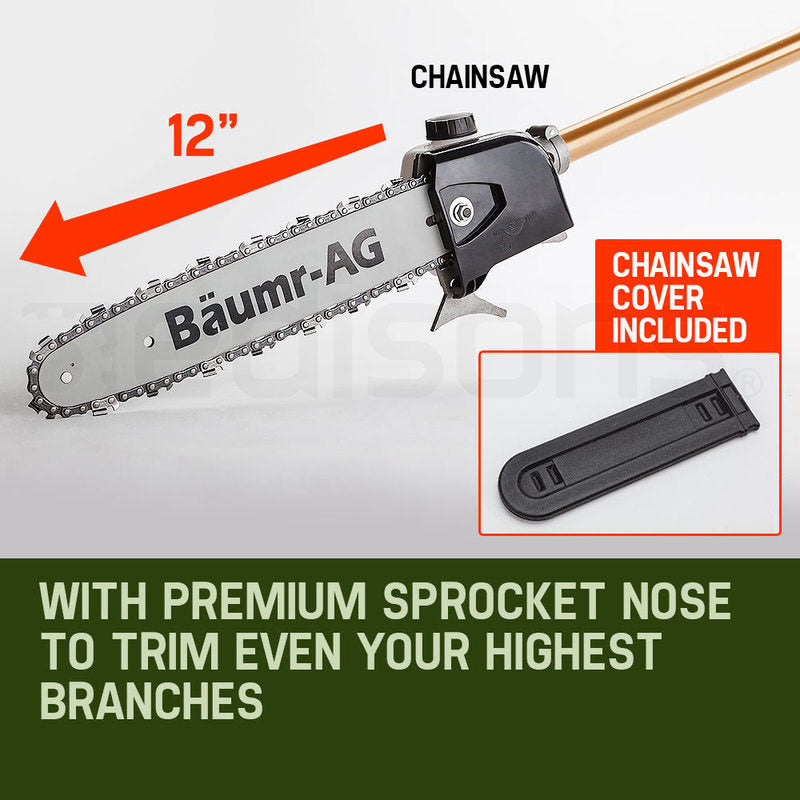 Baumr-AG 65CC Long Reach Pole Chainsaw Hedge Trimmer Pruner Chain Saw Tree Multi Tool - image8