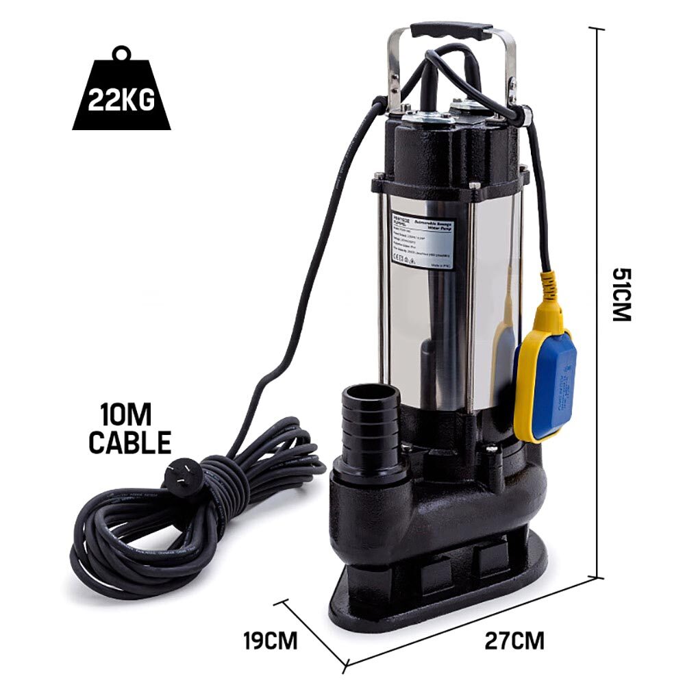 PROTEGE 2250W Submersible Dirty Water Pump Sewage Bore Septic Tank Well Sewerage - image6