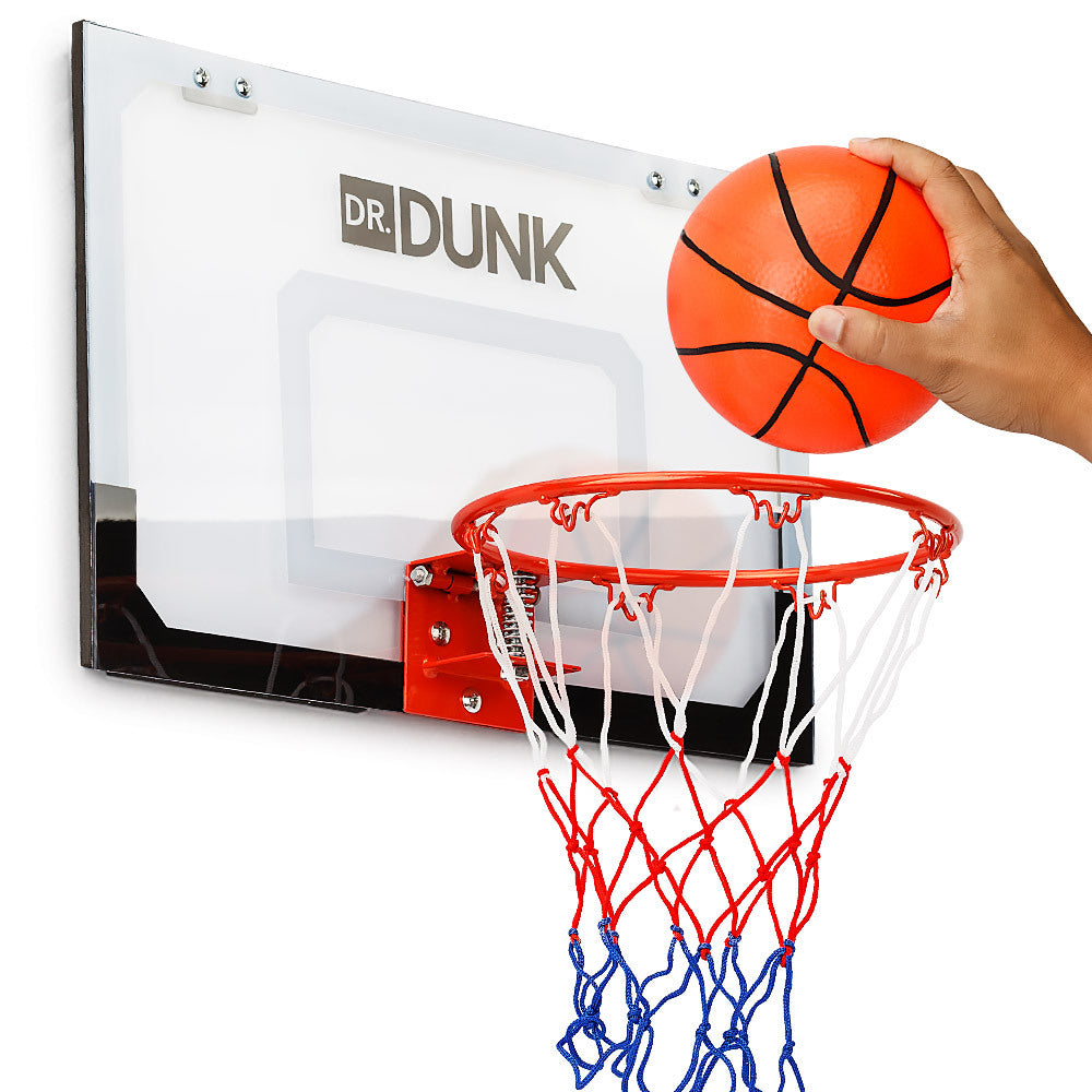 Dr.Dunk Indoor Mini Basketball Hoop Ring Backboard Kit Door Mounted Mount Kid Set - image1