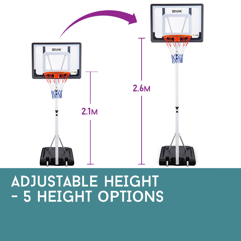 Dr.Dunk Portable Basketball Hoop Stand System Height Adjustable Net Ring Kids - image4