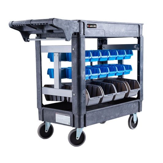 Parts Bin Trolley Service Utility Cart Storage Mobile Tool Workshop - image1