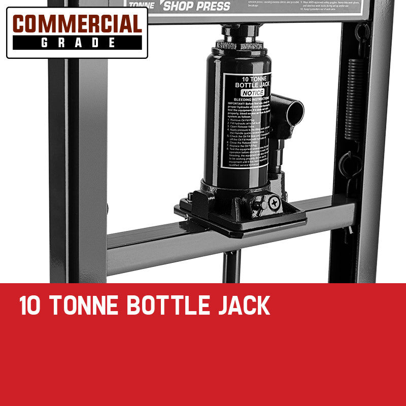 Baumr-AG 10 Tonne Hydraulic Shop Press Workshop Jack Bending Stand H-Frame - image2