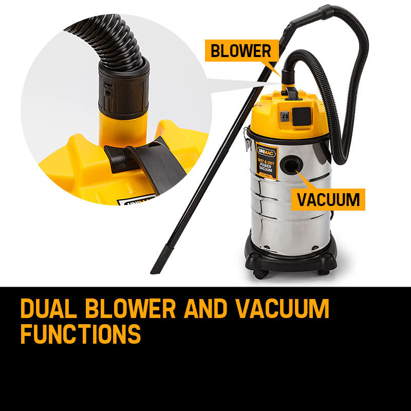 UNIMAC 30L Wet and Dry Vacuum Cleaner Blower Bagless 2000W Drywall Vac - image4