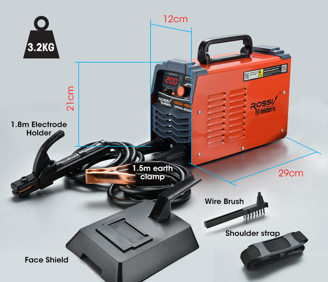 ROSSI Stick Welder 200 Amp Inverter Welding Machine MMA Portable ARC DC 200A Gas - image6