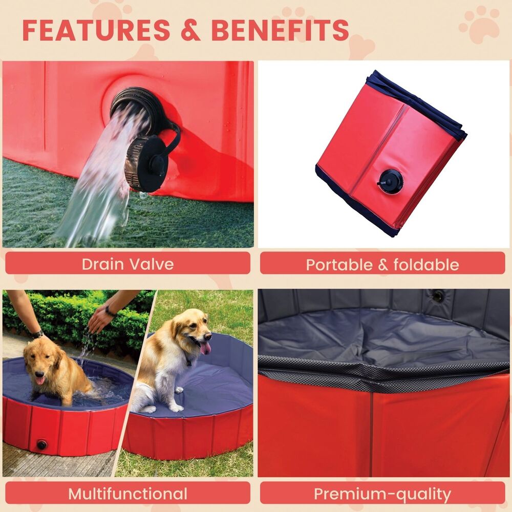 Floofi Pet Pool 120cm*30cm XL Red FI-SB-105-SG - image3