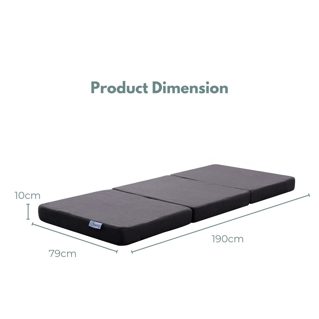 GOMINIMO 3 Fold Folding Mattress Single Dark Grey GO-FM-100-EON - image10