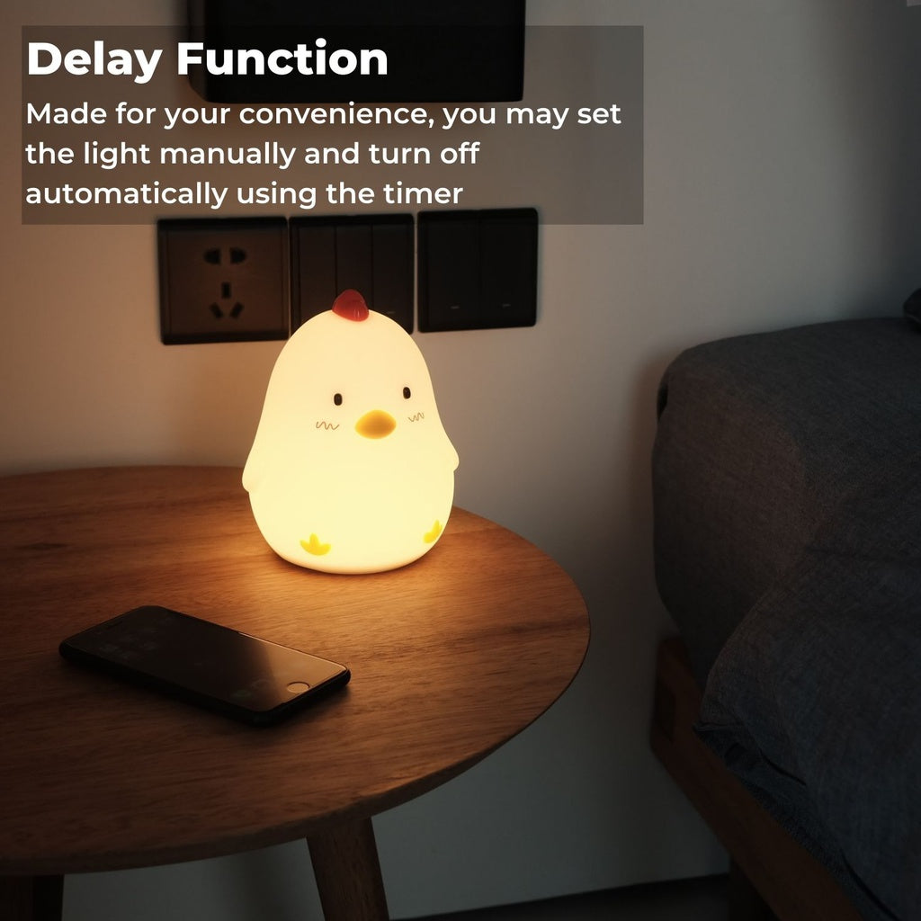 Muid Wake Up Chicken Night Lamp Alarm Clock White HM--104-MUID - image3