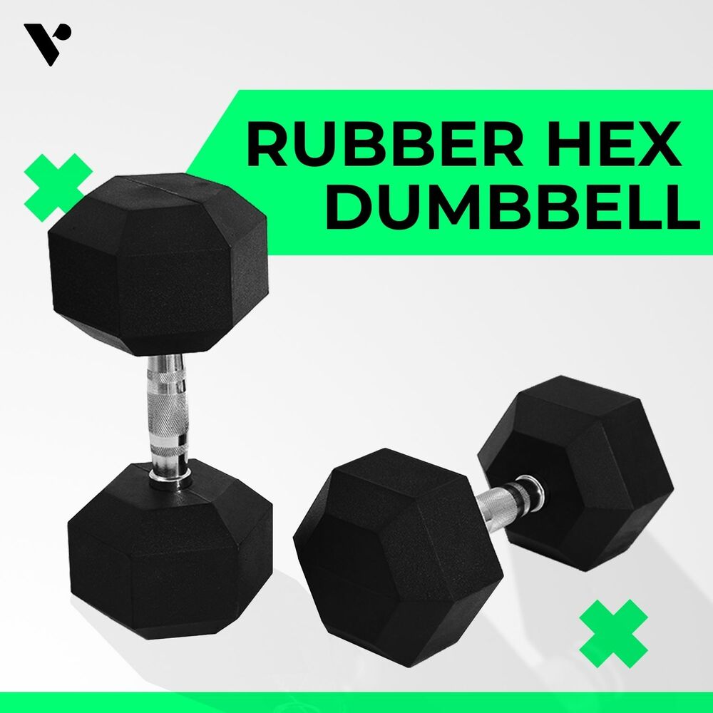 VERPEAK Rubber Hex Dumbbells (5KG x 2) VP-DB-116 - image2
