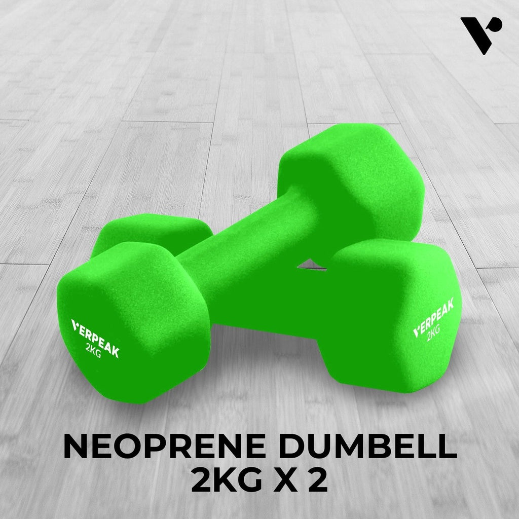 Verpeak Neoprene Dumbbell 2kg x 2 Green VP-DB-135-AC - image2