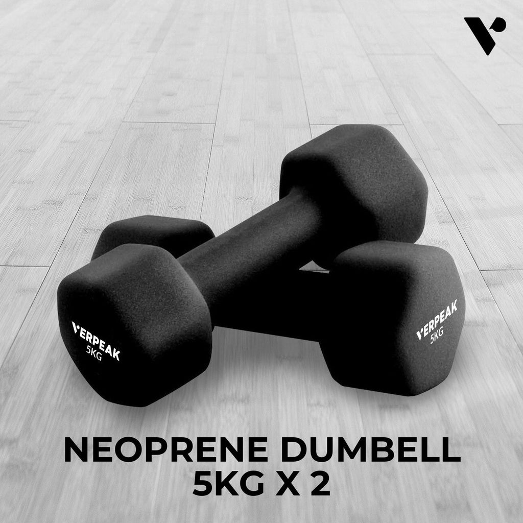 Verpeak Neoprene Dumbbell 5kg x 2 Black VP-DB-138-AC - image2