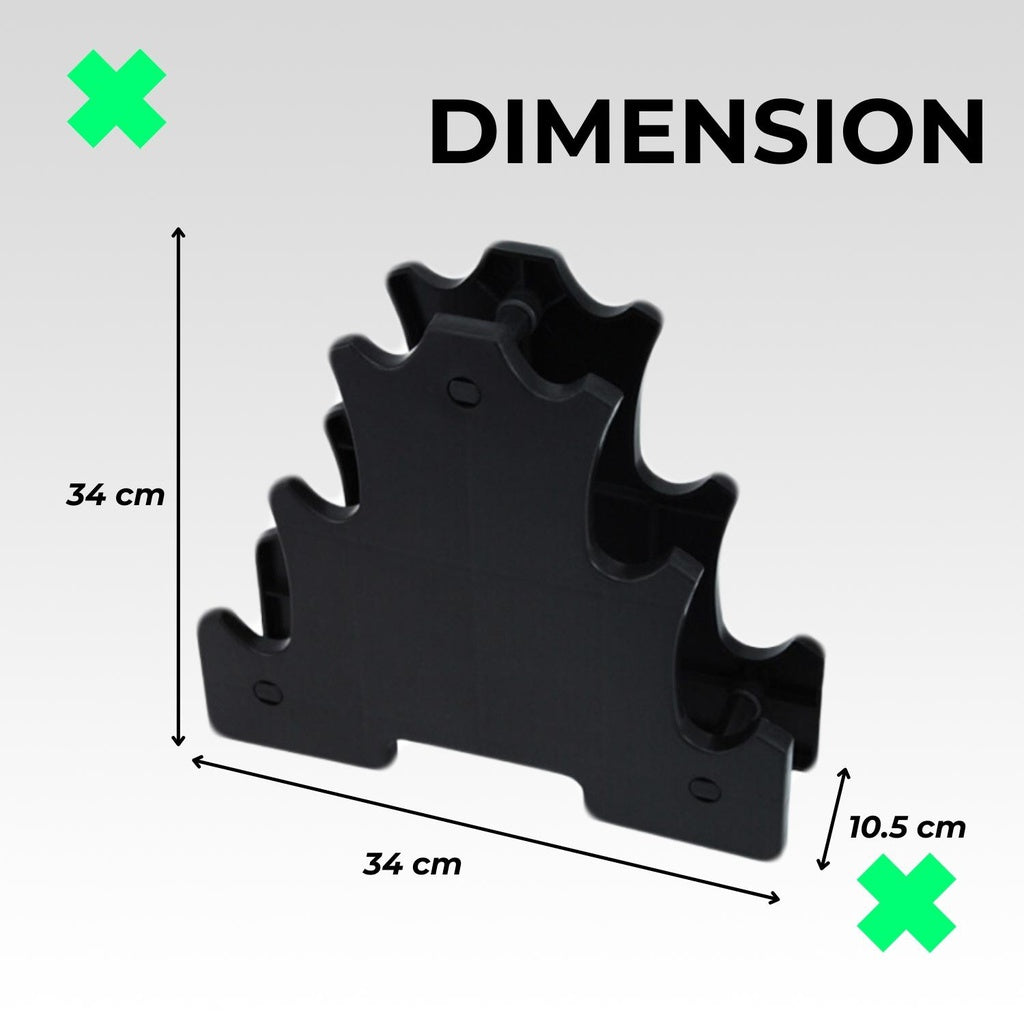 Verpeak 12kg (1,2,3kg x 2) Neoprene Dumbbell Set With Rack Black VP-DB-139-AC - image8