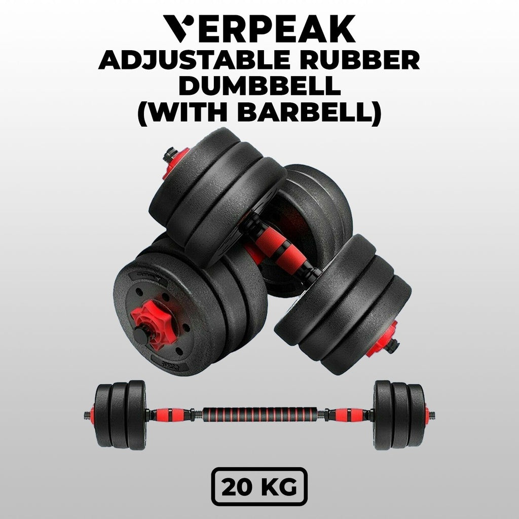 Verpeak Adjustable Rubber Dumbbells 20kg VP-DB-113-VS - image3