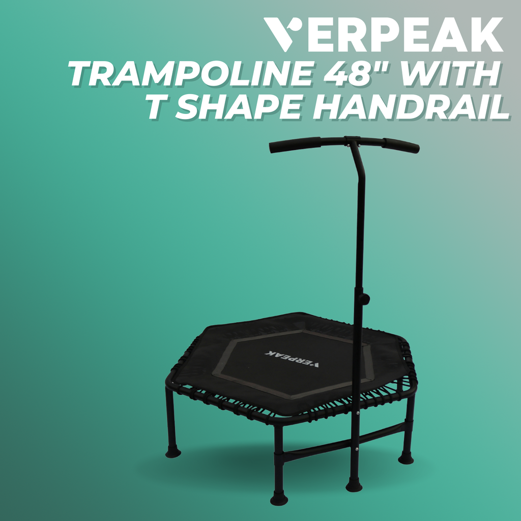Verpeak Fitness Trampoline 48" with T shape handrail VP-TP-103-JDI - image2