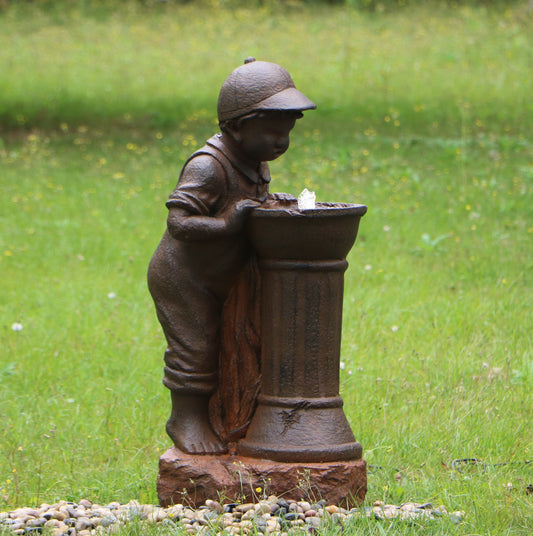 Boy at Water Fountain - image1