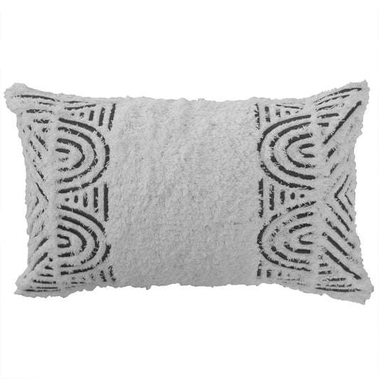 Cushion Cover-Boho Textured Single Sided-Africa Mono-30cm x 50cm - image1