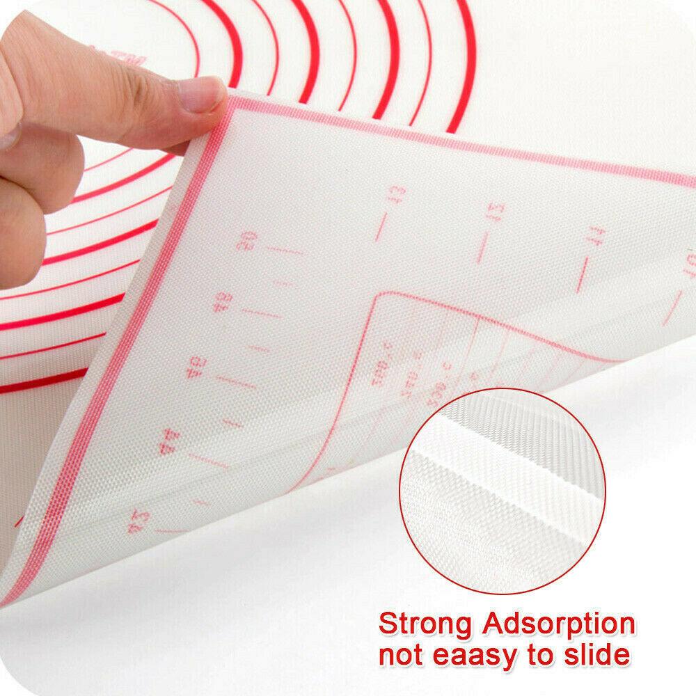 X Large Silicone Pastry Mat Thick Non Stick Baking Mat with Measurement 40*60 cm Fondant Mat Counter Mat Dough Rolling Mat Oven Liner Pie Crust Mat Red - image7