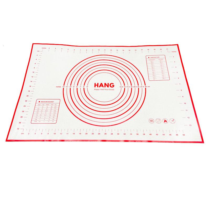 X Large Silicone Pastry Mat Thick Non Stick Baking Mat with Measurement 40*60 cm Fondant Mat Counter Mat Dough Rolling Mat Oven Liner Pie Crust Mat Red - image1