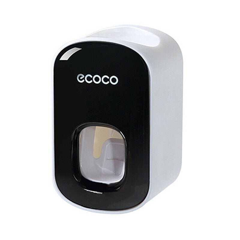 Ecoco Wall mount auto ands Free Toothpaste Dispenser Automatic Toothpaste Squeezer Bathroom Toothpaste Holder Black - image1