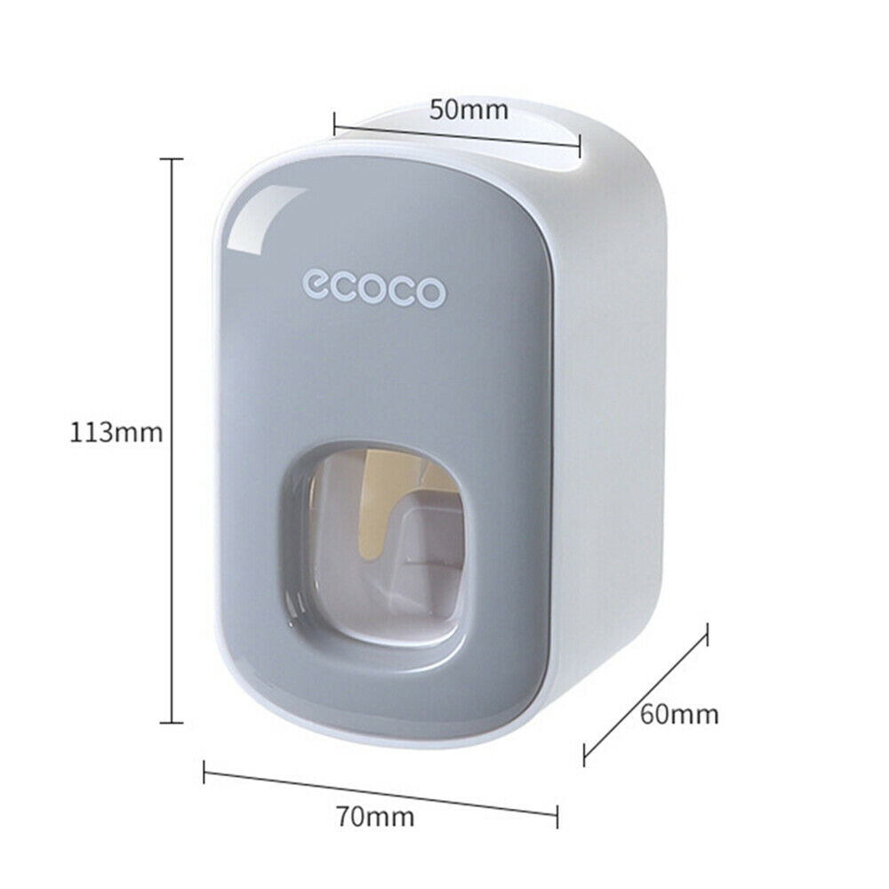 Ecoco Wall mount auto ands Free Toothpaste Dispenser Automatic Toothpaste Squeezer Bathroom Toothpaste Holder Grey - image12