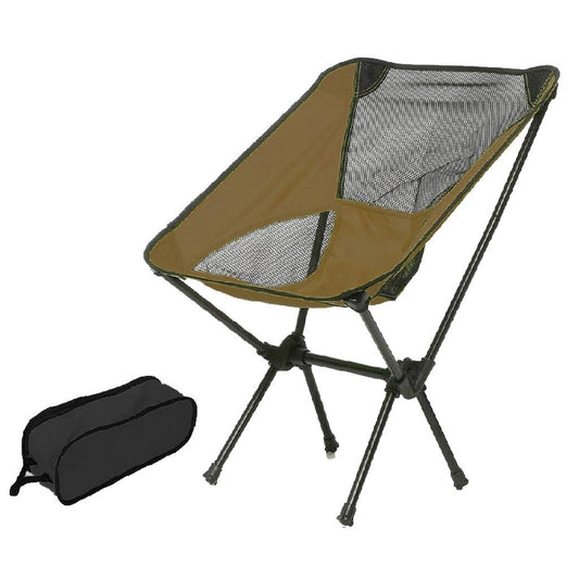 Ultralight Aluminum Alloy Folding Camping Camp Chair Outdoor Hiking Patio Backpacking Brown - image1