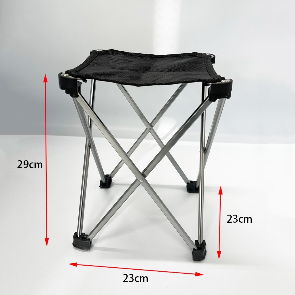 Mini Portable Outdoor Folding Stool Camping Fishing Picnic Chair Seat 80kg Black - image3