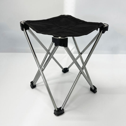 Mini Portable Outdoor Folding Stool Camping Fishing Picnic Chair Seat 80kg Black - image1