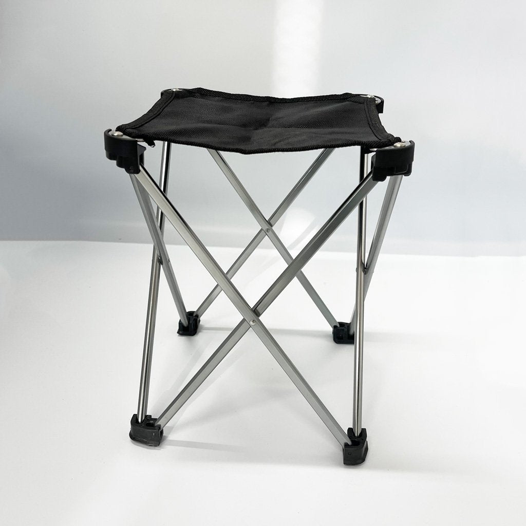 Mini Portable Outdoor Folding Stool Camping Fishing Picnic Chair Seat 80kg Black - image2