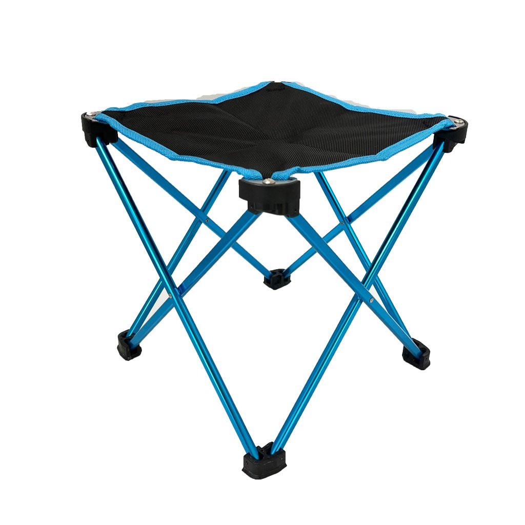 Mini Portable Outdoor Folding Stool Camping Fishing Picnic Chair Seat 80kg Blue - image1