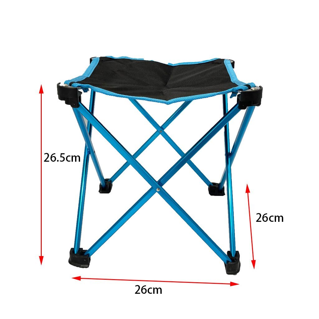 Mini Portable Outdoor Folding Stool Camping Fishing Picnic Chair Seat 80kg Blue - image9