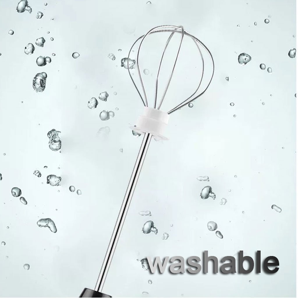 USB Charging Electric Egg Beater Milk Frother Handheld Drink Coffee Foamer Pink with 2 Stainless Steel Whisks - image4