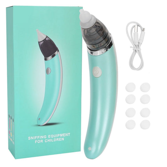 Baby Nasal Aspirator Electric Safe Hygienic Nose Cleaner Snot Sucker For baby (Green) - image1