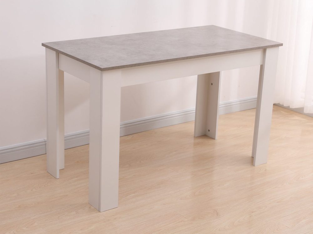 Dining Table Rectangular Wooden 120M-Grey & White - image4