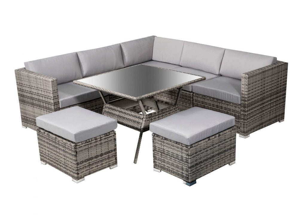 8PC Outdoor Dining Set Wicker Table &amp; Chairs-Grey - image5