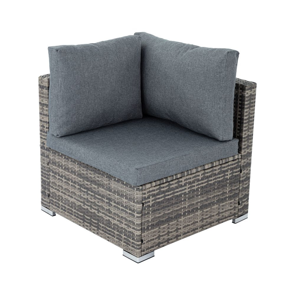 7PC Outdoor Wicker Lounge Set with Storage Corner  Grey - image8