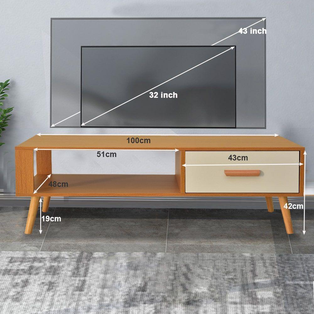 Entertainment Unit TV Unit with Storage Drawer 100CM - image5