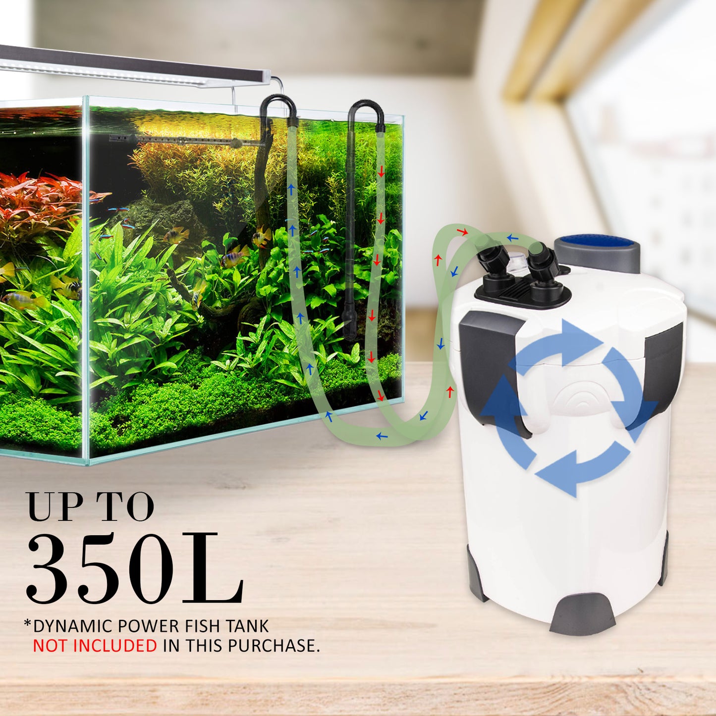 Dynamic Power Aquarium UV Light External Canister Filter 1400L/H + Media Kit - image4