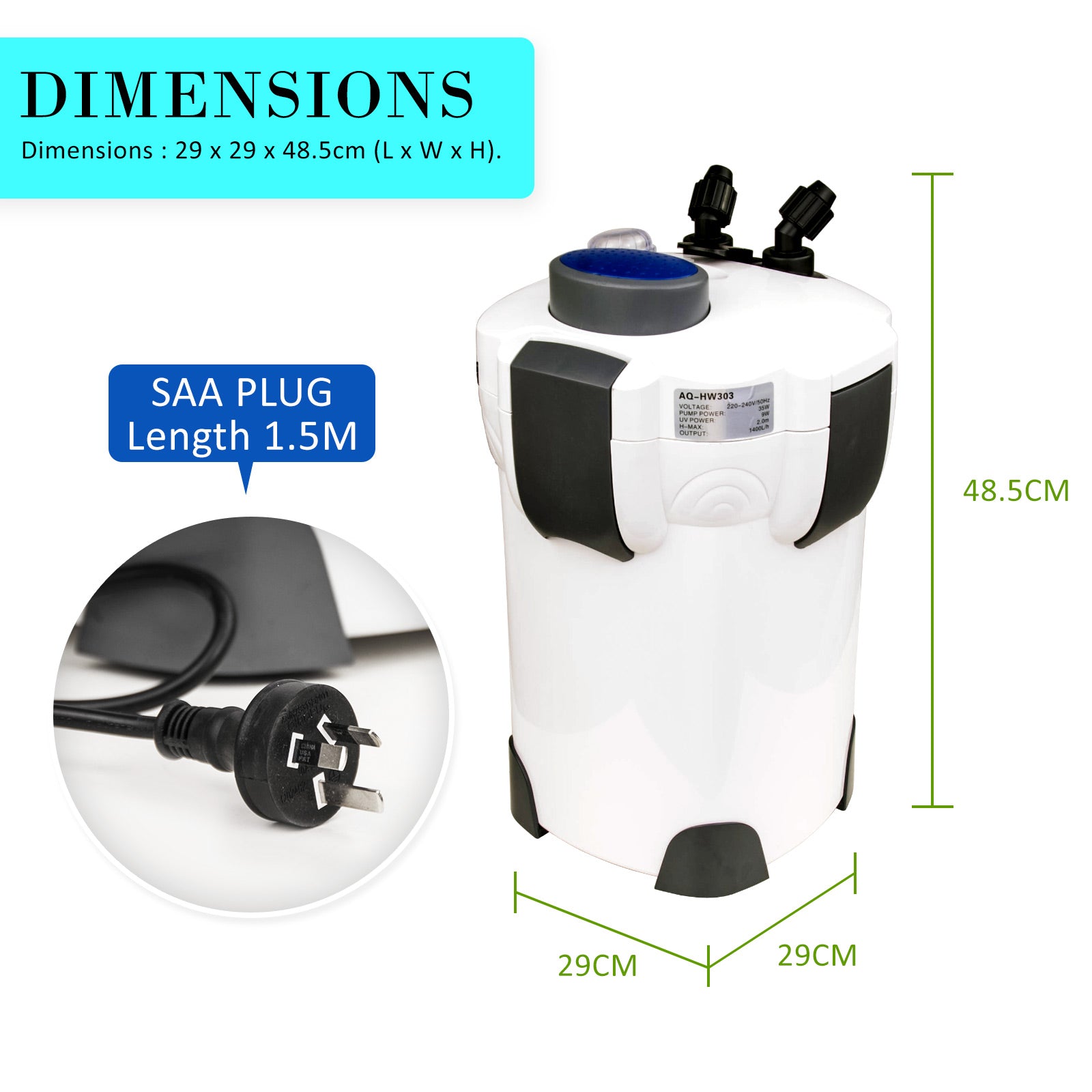 Aquarium UV Light External Canister Filter 2000L/H + Media Kit - image12