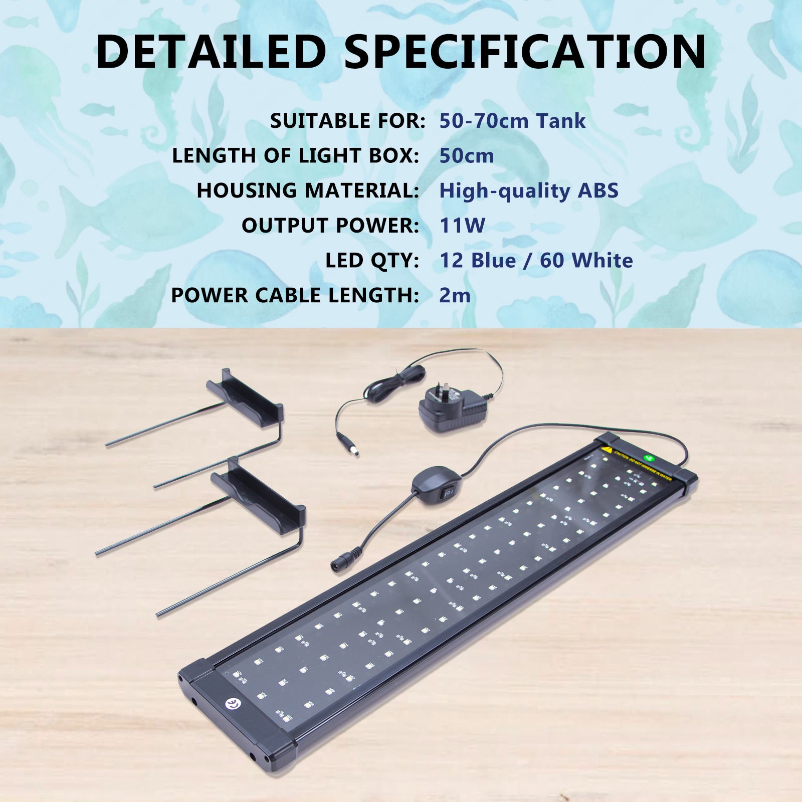 Dynamic Power 2 Set 11W Aquarium Blue White LED Light for Tank 50-70cm - image9