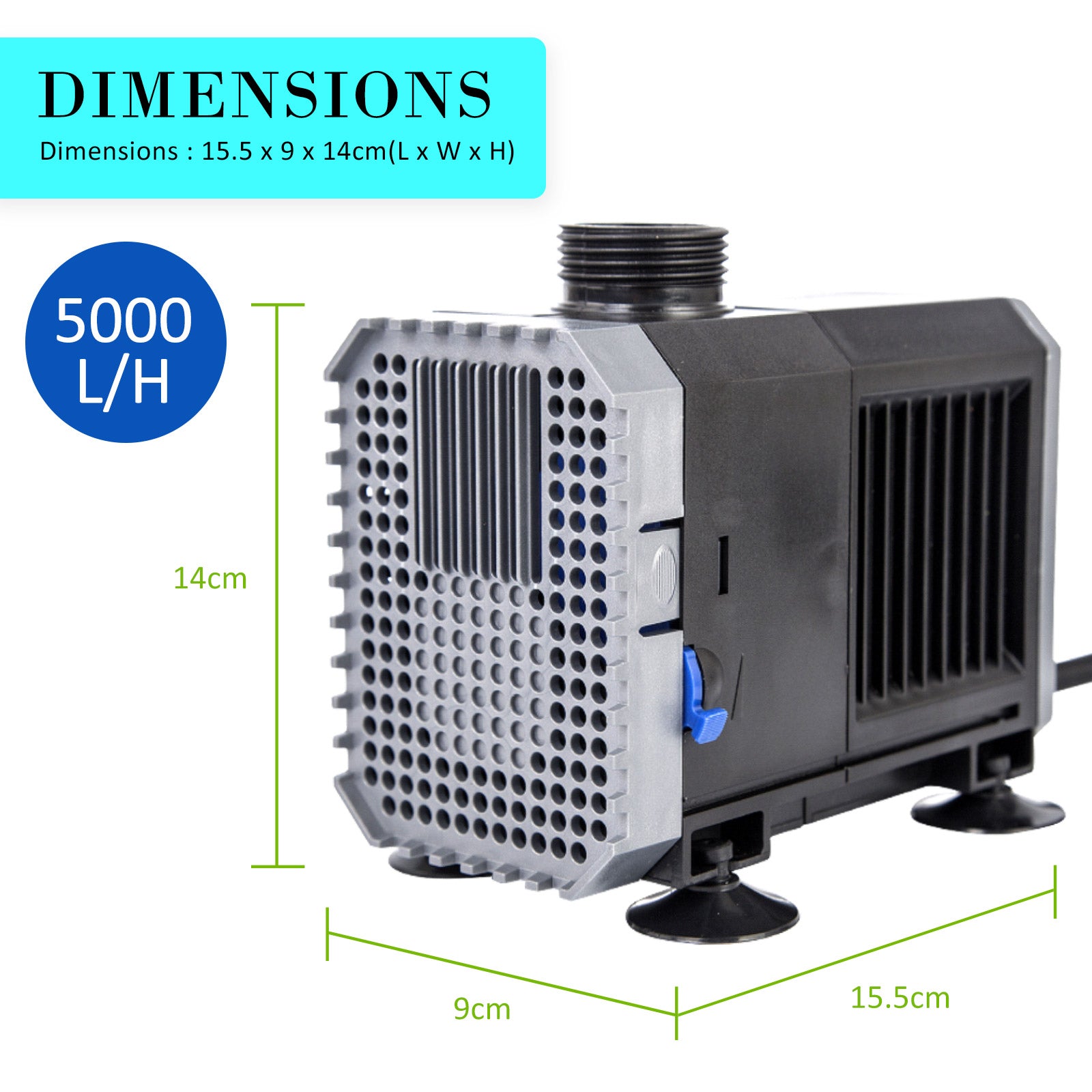 Aquarium Submersible Water Pump 5000L/H 80W 3.8m Pond - image11