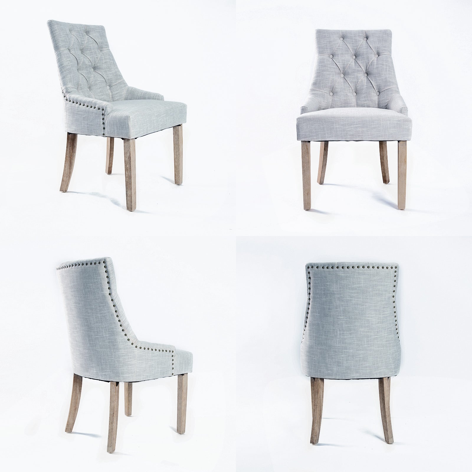 La Bella 2 Set Grey French Provincial Dining Chair Amour Oak Leg - image4