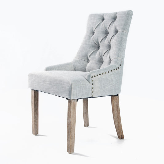 La Bella Grey French Provincial Dining Chair Amour Oak Leg - image1