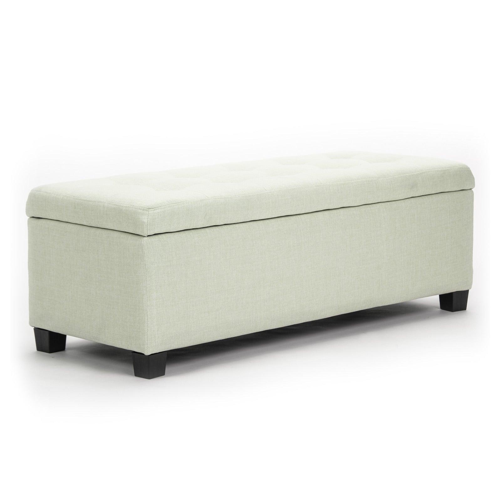 102cm Light Green Storage Ottoman Stool Fabric - image1