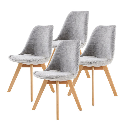 La Bella 4 Set Grey Retro Dining Cafe Chair Padded Seat - image1