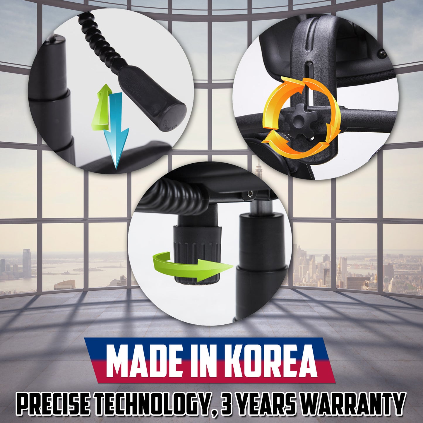 Korean Grey Office Chair Ergonomic SUPERB - image2