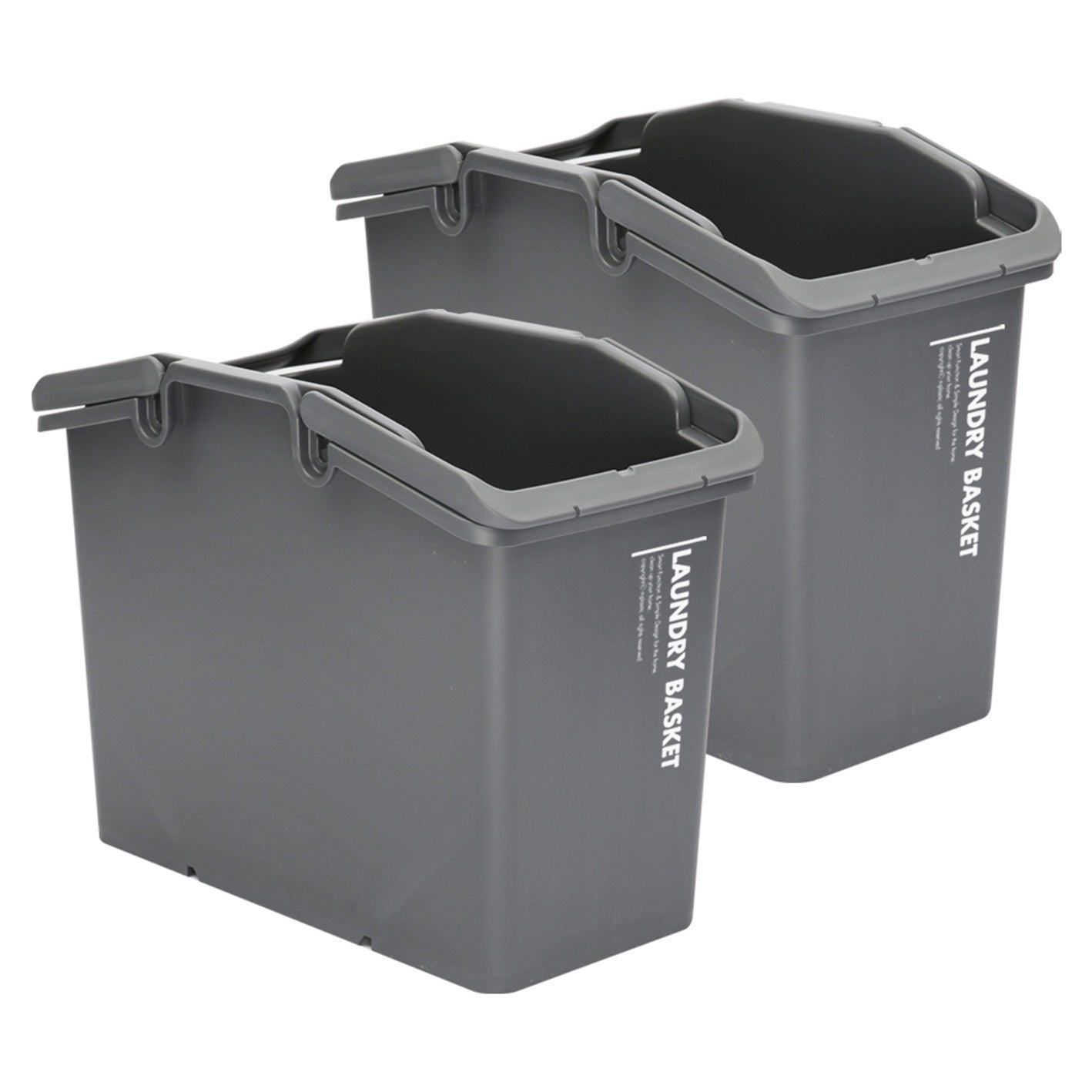 2 Set Dark Grey Stackable Multipurpose Laundry Basket - image1