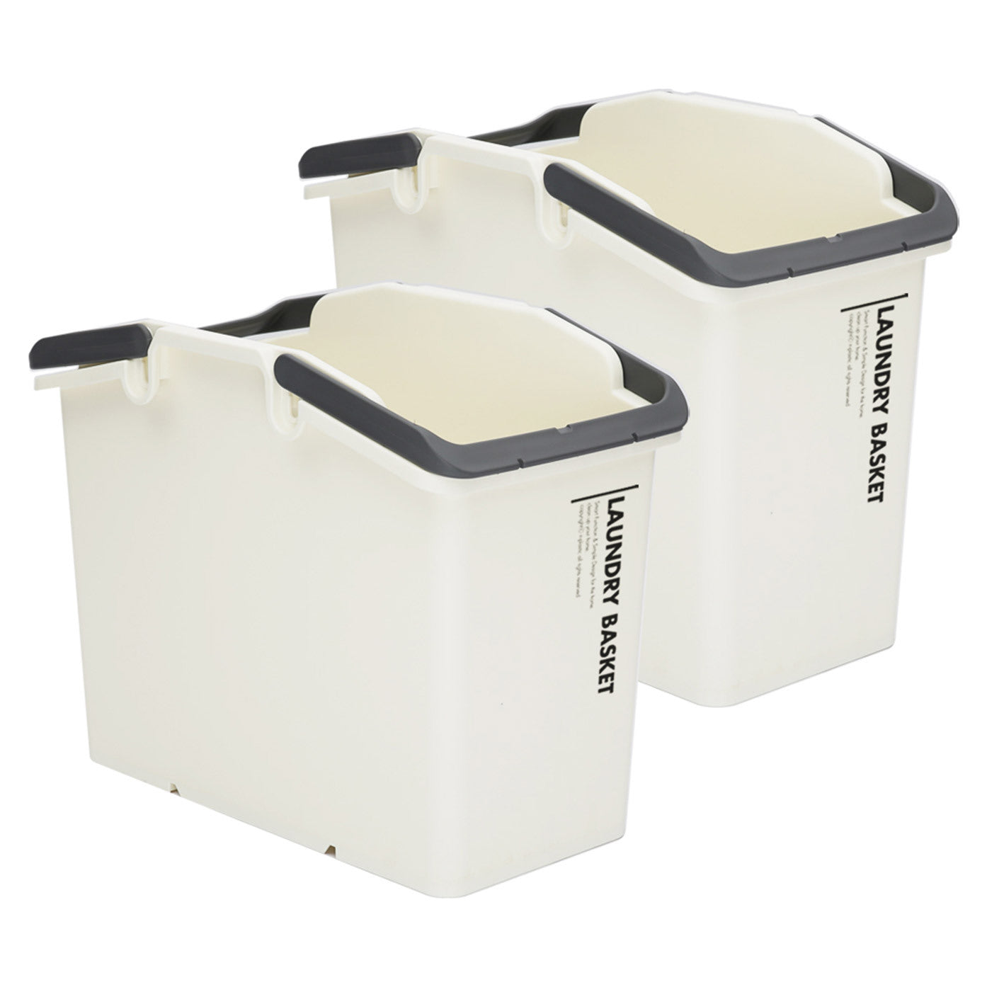 2 Set Ivory Stackable Multipurpose Laundry Basket - image1